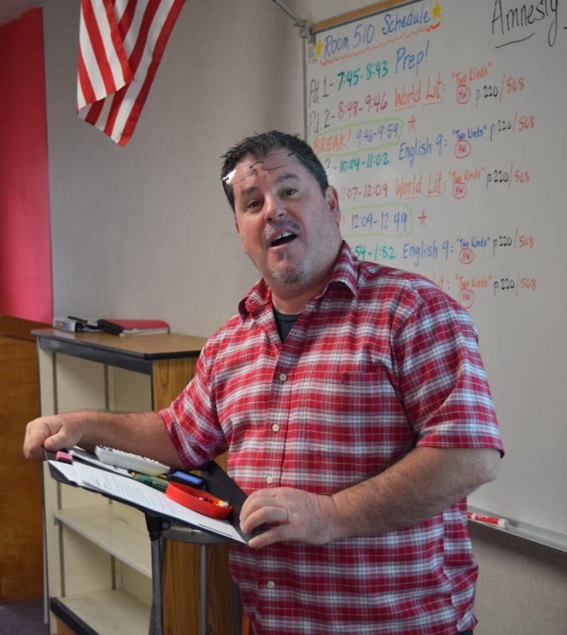 Mr. Lafferty shows enthusiasm in his teaching.