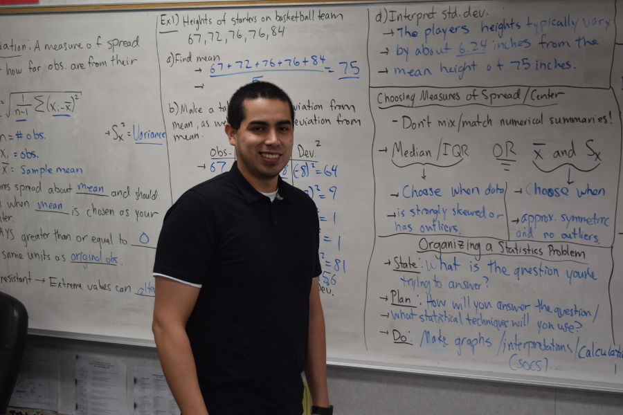 Mr.+Garcia+anticipates+newer%2C+updated+textbooks+to+help+with+his+AP+Stats+classes.