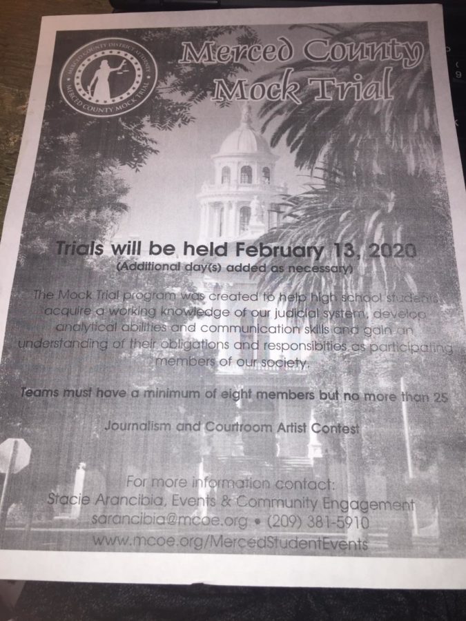 Flyer for Mock Trial Team