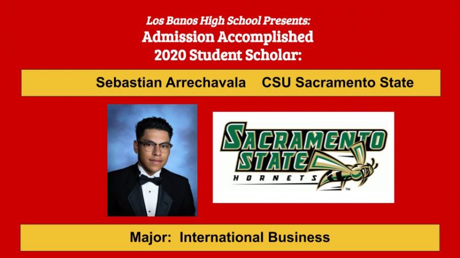 Admission Accomplished:  2020 Graduate Sebastian Arrechavala