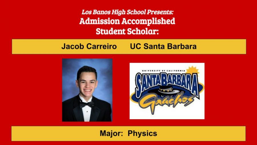 Admission Accomplished:  2020 Graduate Jacob Carreiro