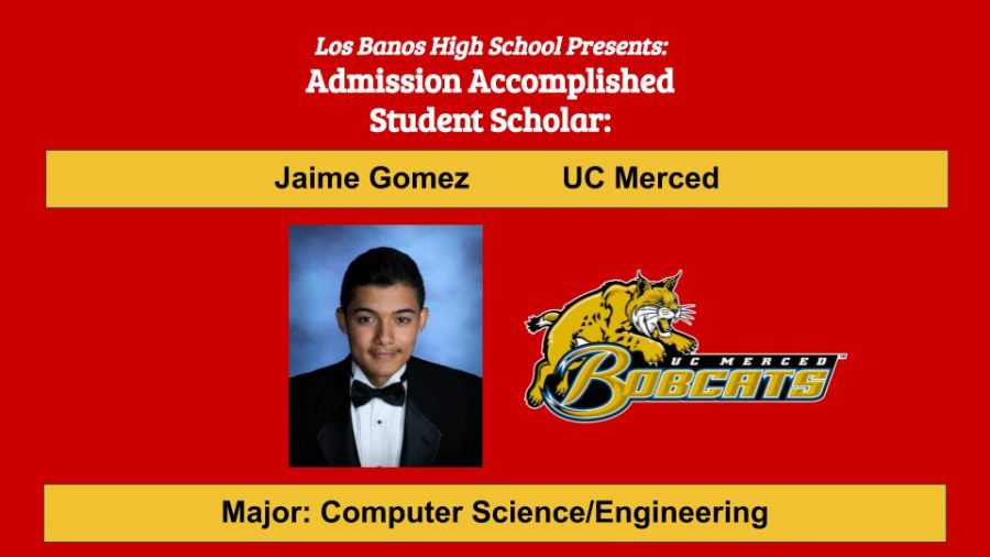 Admission Accomplished:  2020 Graduate Jaime Gomez