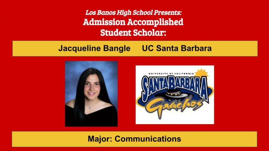 Admission Accomplished:  2020 Graduate Jacqueline Bangle