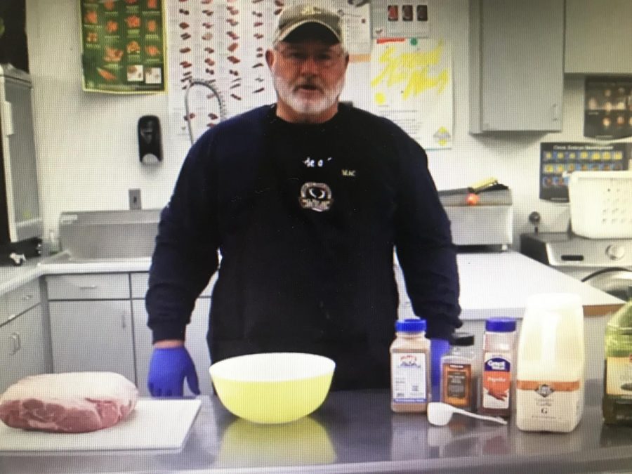 Mr. McCullough created his own cooking show to help his classes learn about cooking techniques.