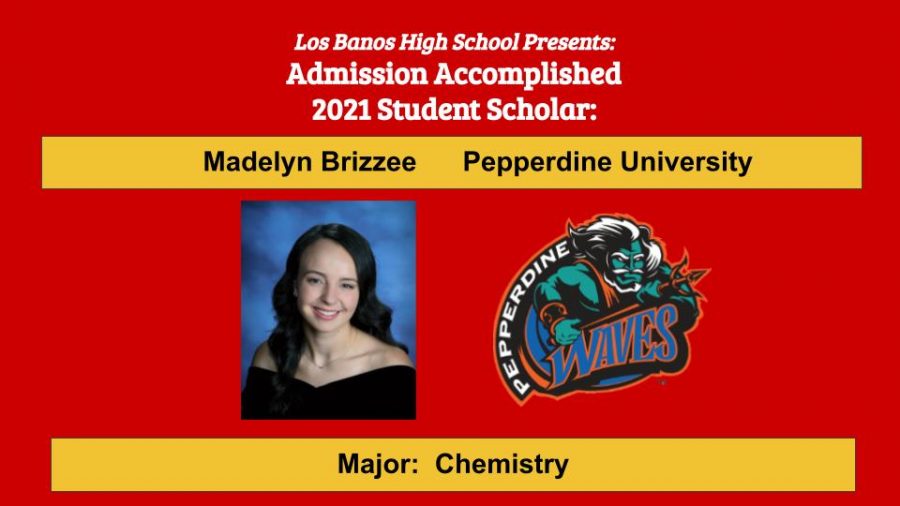 Admission Accomplished:  Madelyn Brizzee