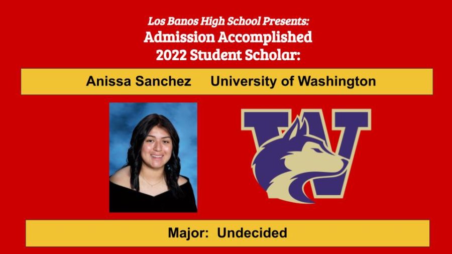Admission Accomplished:  Anissa Sanchez