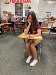 Emily Zaragosa (11) prepares for testing later this month.