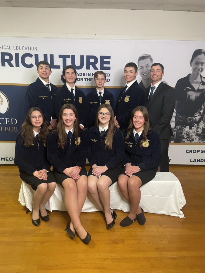 FFA project competition competitors are awarded at a dinner banquet.