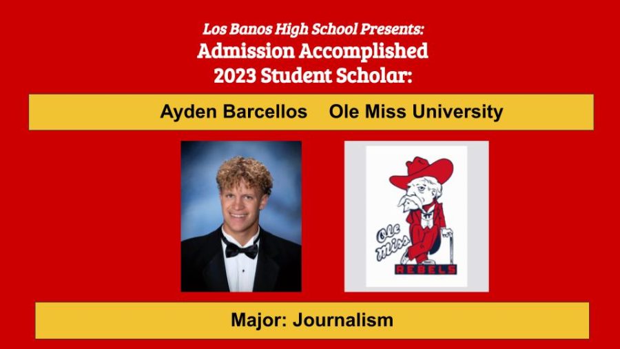 Admission Accomplished:  Ayden Barcellos