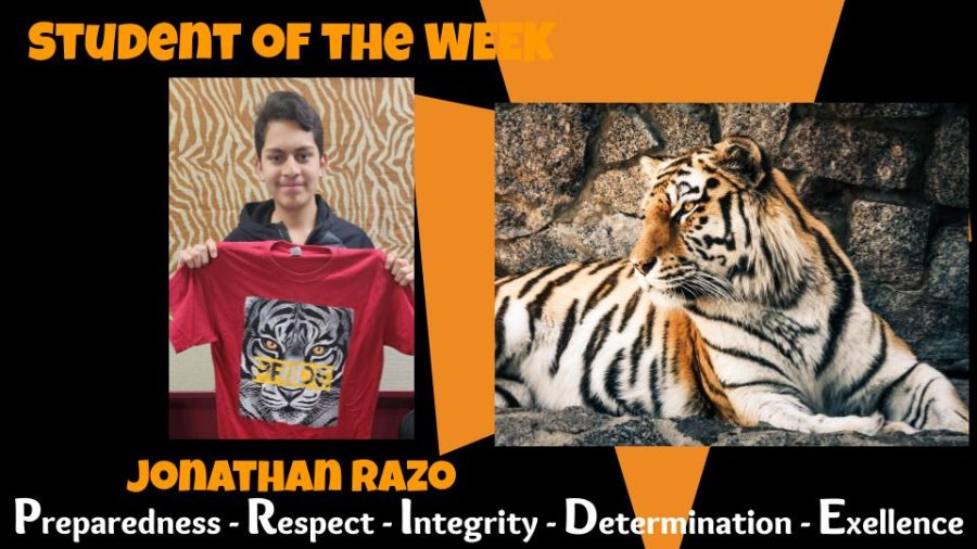 Student of the Week:  Jonathan Razo