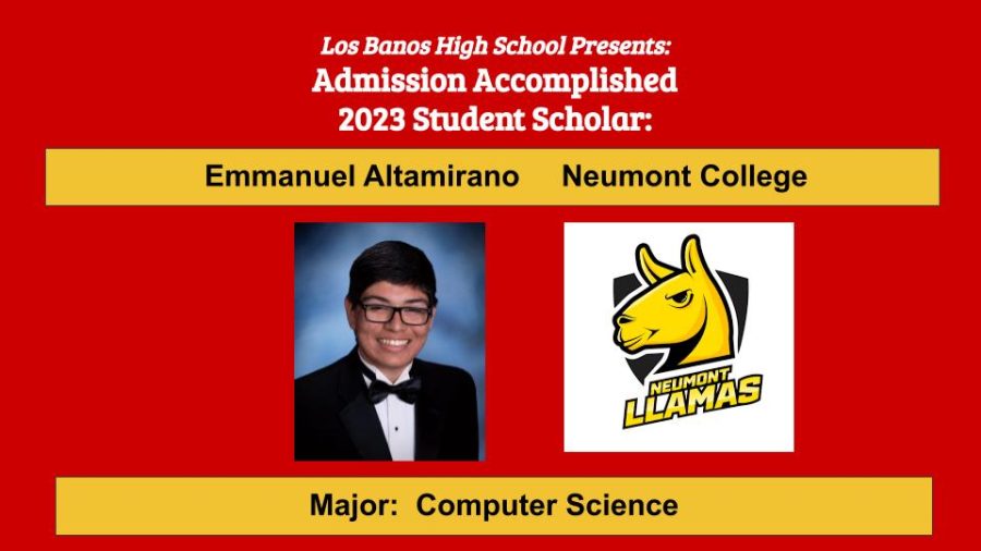 Admission Accomplished:  Emmanuel Altamirano
