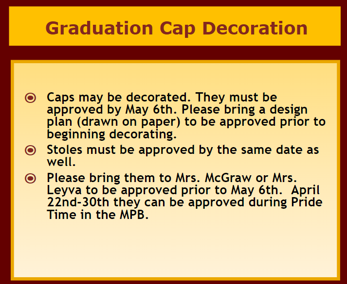 Seniors:  Cap Decorating Information