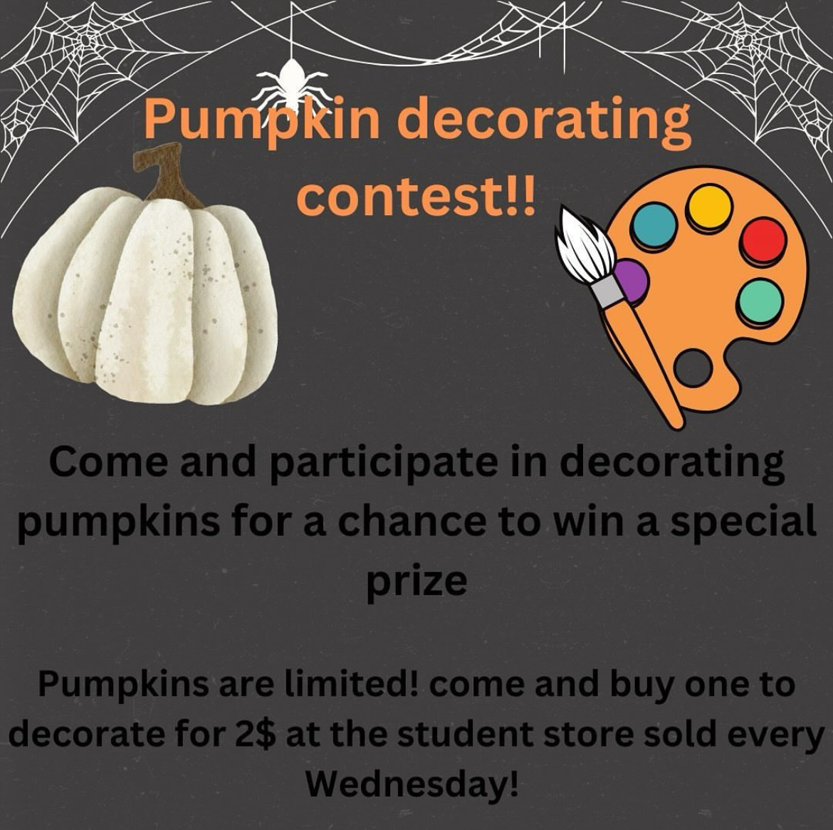 The pumpkin decorating contest is one of the upcoming events being hosted by the Art Club this month.