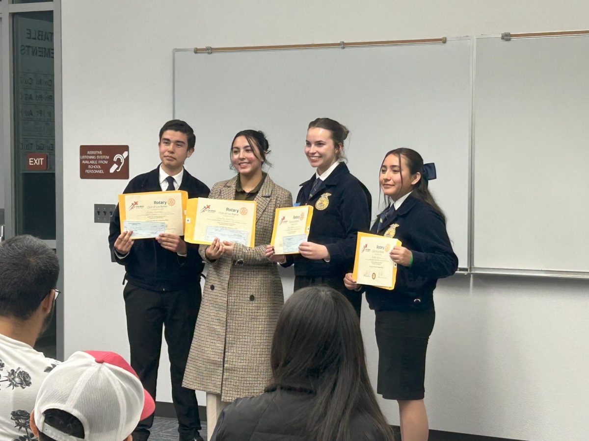 Winners of the speech contest included two Pacheco High FFA students and two Los Banos High students.