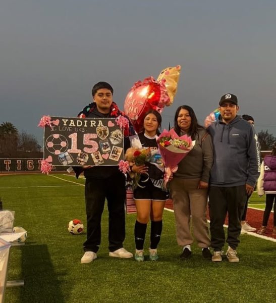 Yadira and her family at senior night.