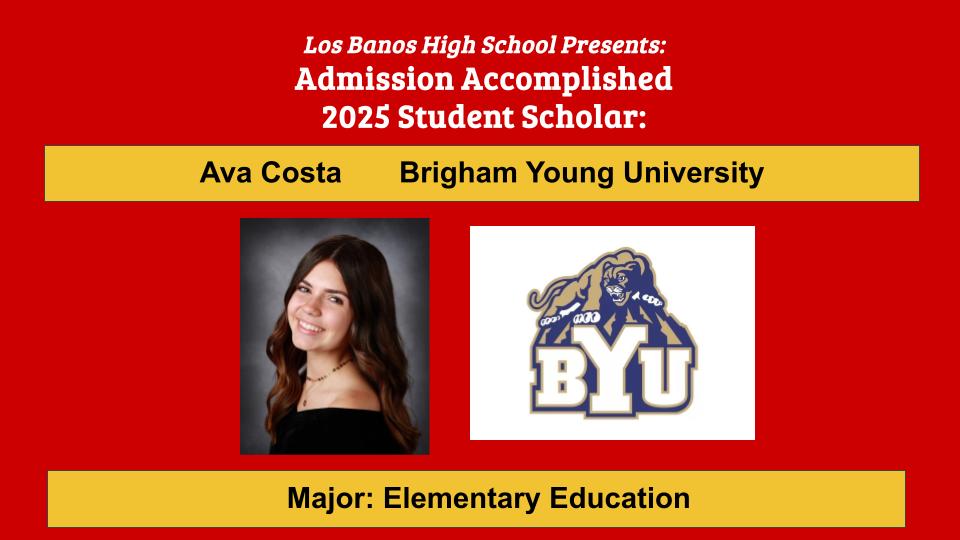 Admission Accomplished:  Ava Costa