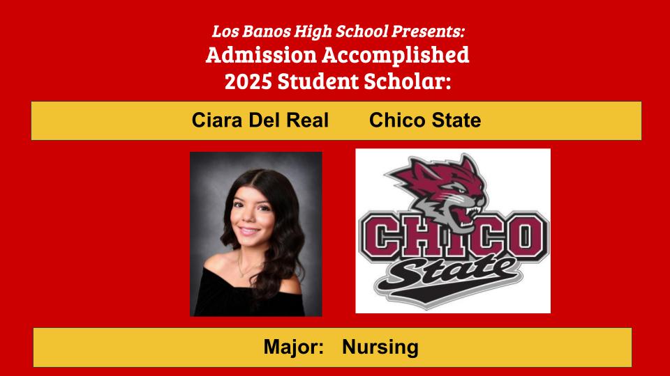 Admission Accomplished:  Ciara Del Real