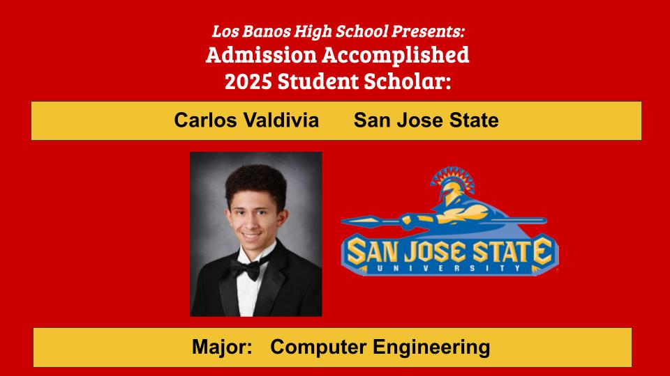 Admission Accomplished:  Carlos Valdivia