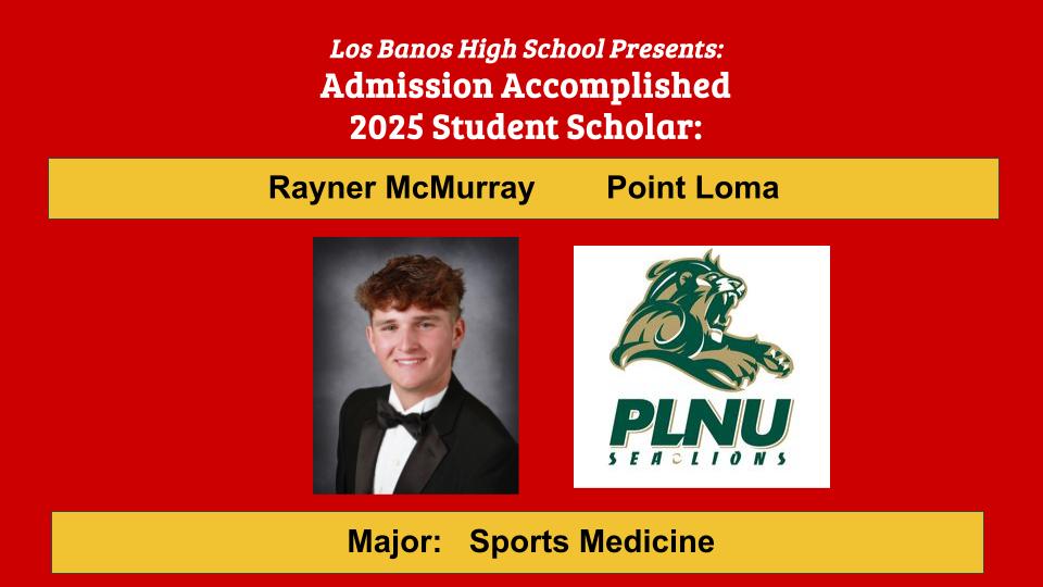 Admission Accomplished:  Rayner McMurray
