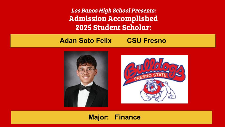 Admission Accomplished:  Adan Soto Felix
