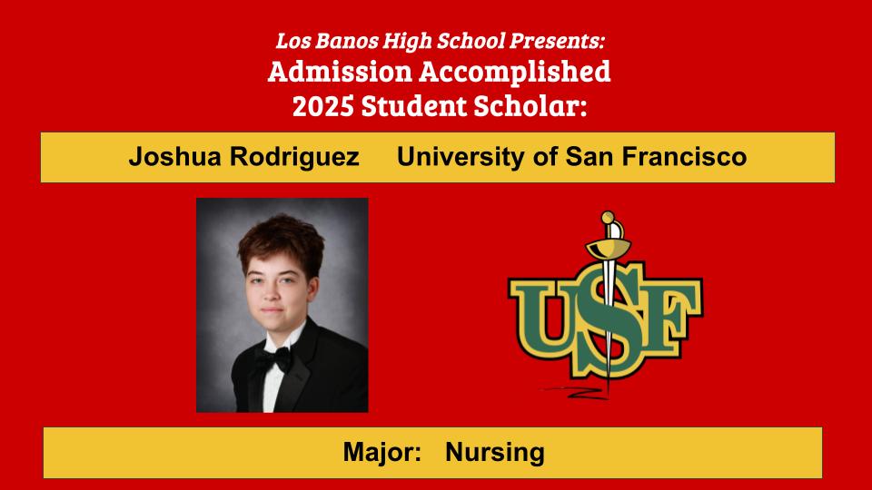 Admission Accomplished:  Joshua Rodriguez