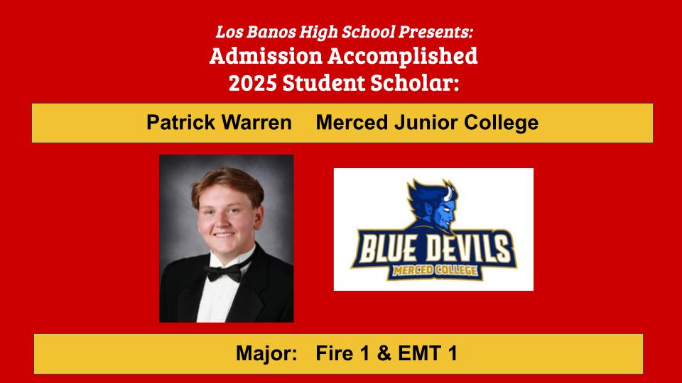 Admission Accomplished:  Patrick Warren