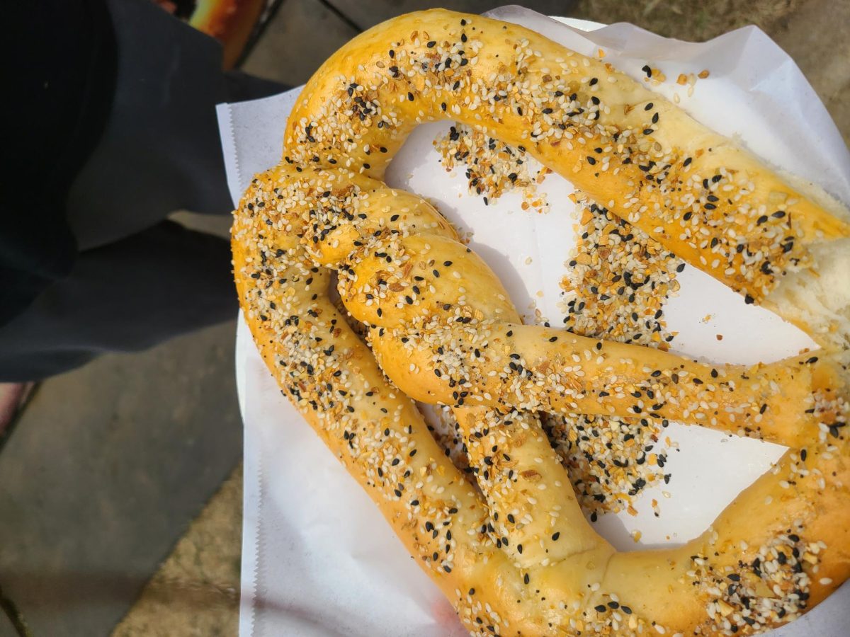 Fair food "everything pretzel"