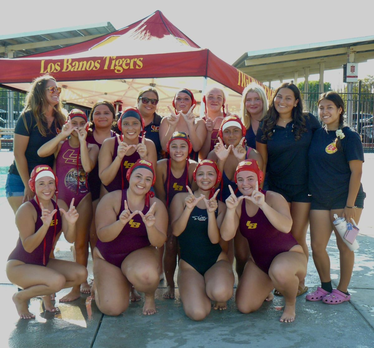 The girls water polo team loses to Merced.
