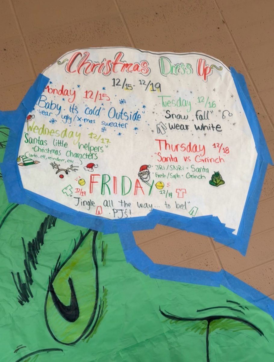 Dress up days for Dec. 15-Dec. 19.