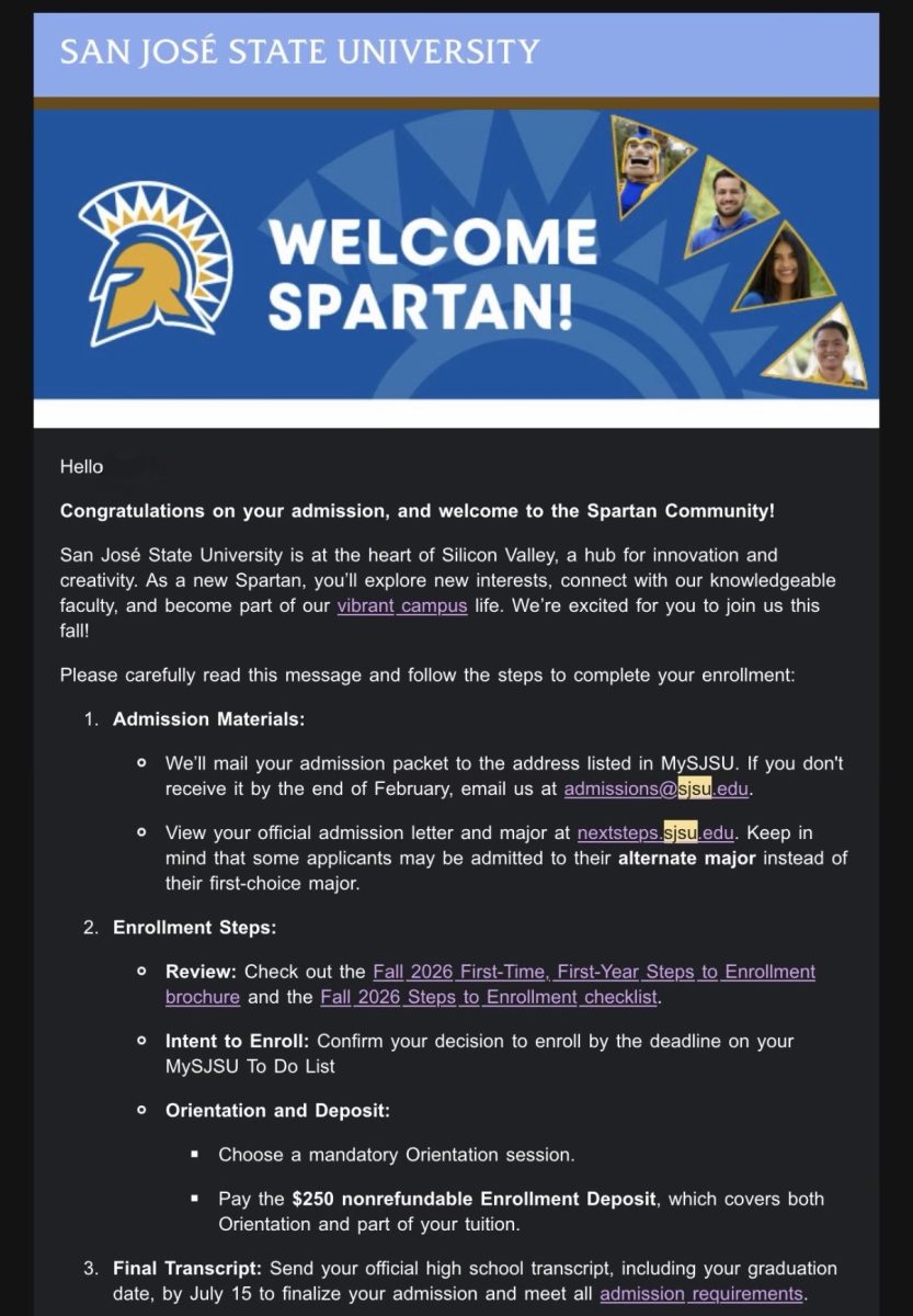 College acceptance letter