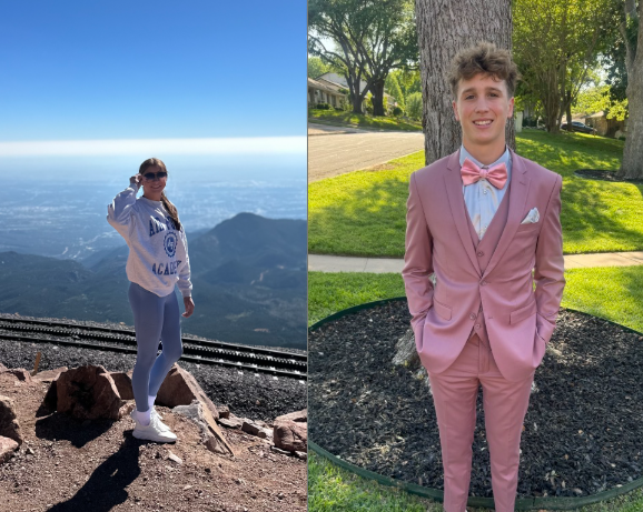 Angelina Borelli (left) in Colorado Springs after visiting USAFA. Hunter Kolb (right) all dressed up.