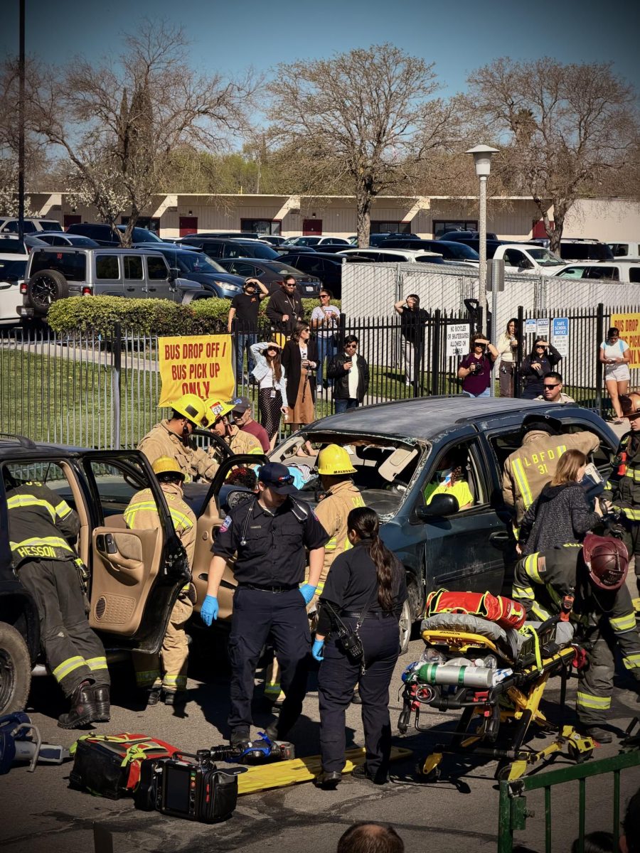 The crash scene allows students to see first hand the impact of drinking and driving.