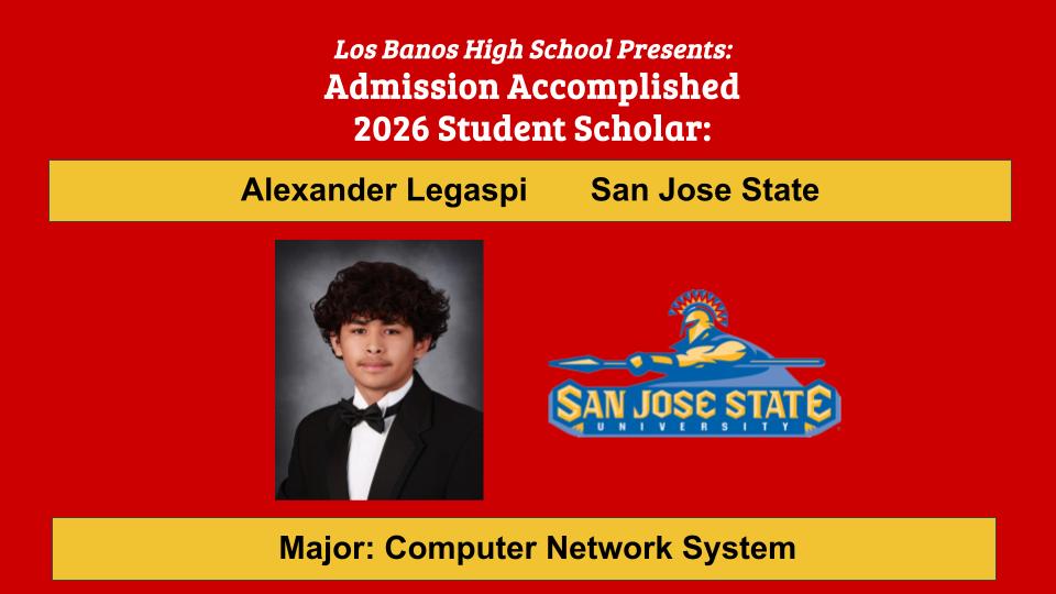 Admission Accomplished:  Alexander Legaspi