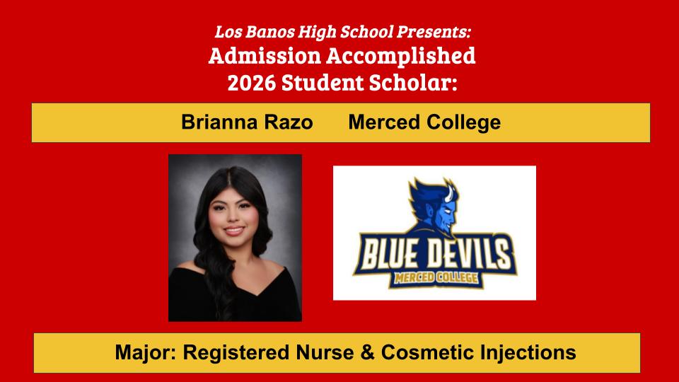 Admission Accomplished:  Brianna Razo