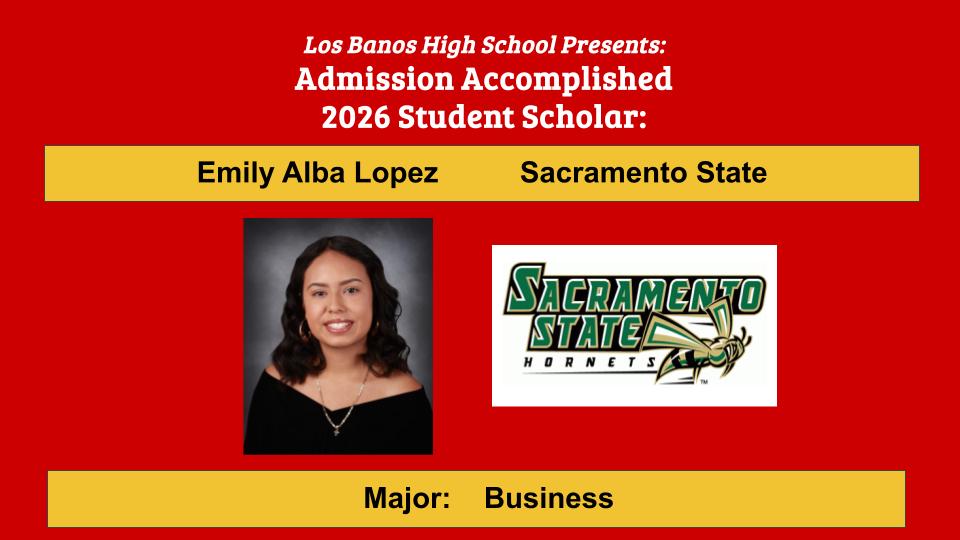 Admission Accomplished:  Emily Alba Lopez