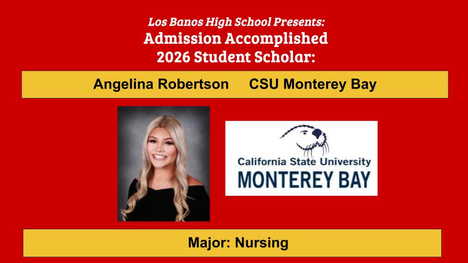 Admission Accomplished:  Angelina Robertson