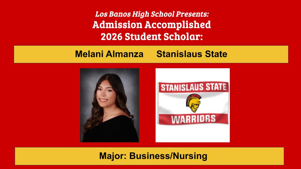 Admission Accomplished:  Melani Almanza