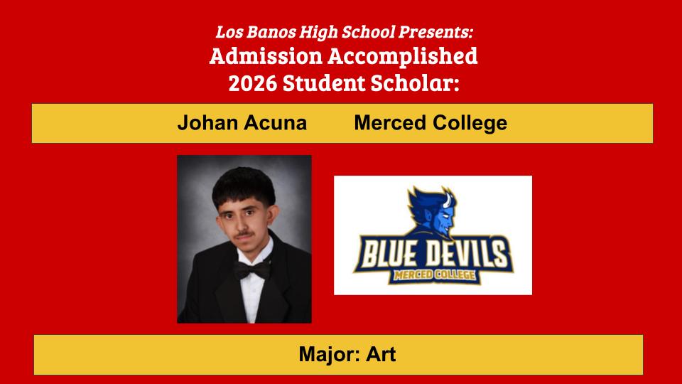 Admission Accomplished:  Johan Acuna