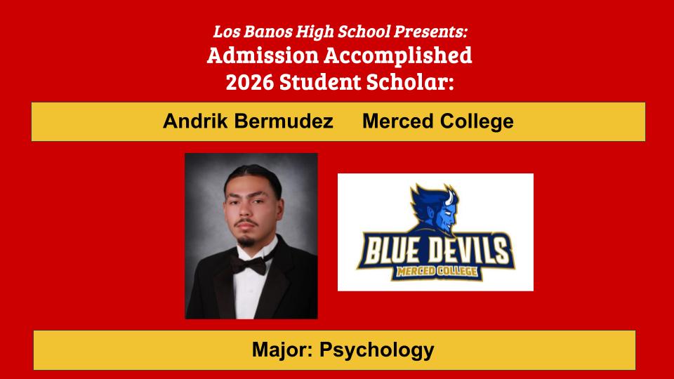 Admission Accomplished:  Andrik Bermudez