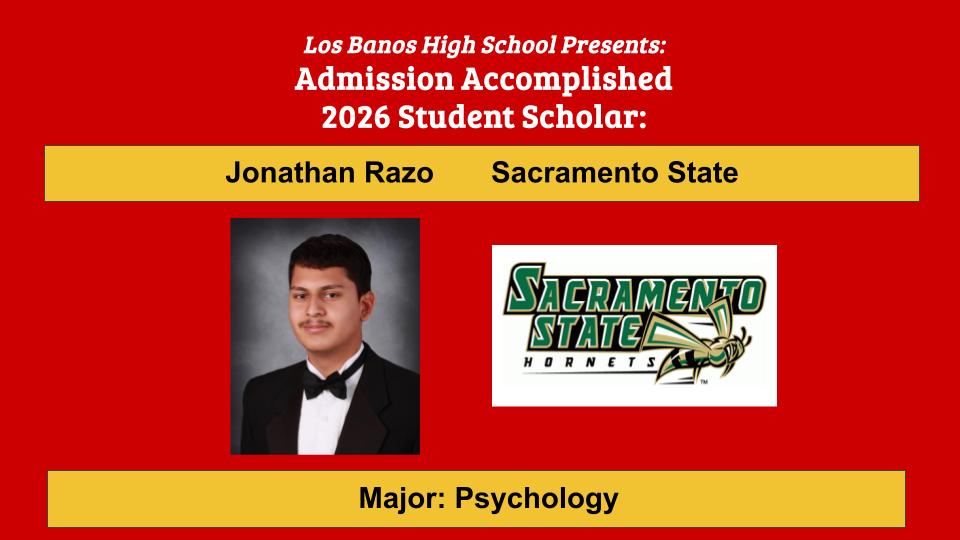 Admission Accomplished:  Jonathan Razo