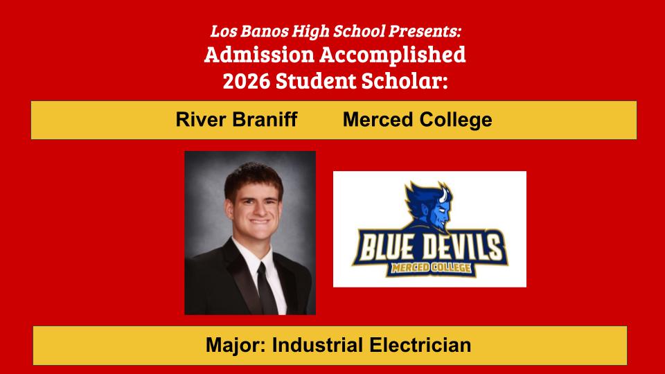 Admission Accomplished:  River Braniff